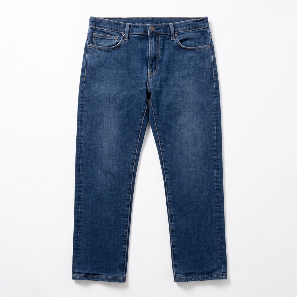 Lands End 34 Blue Square Rigger Slim Jeans Mens Casual Minimalist Denim